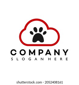 Cloud dog Icon Logo Design Template Illustration Vector