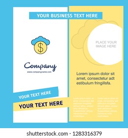 Cloud dollar  Company Brochure Template. Vector Busienss Template