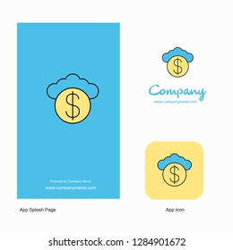 Cloud dollar  Company Logo App Icon and Splash Page Design. Creative Business App Design Elements