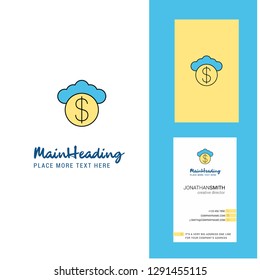 Cloud dollar  Creative Logo and business card. vertical Design Vector