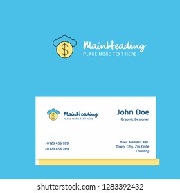 Cloud dollar  logo Design with business card template. Elegant corporate identity. - Vector