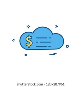 cloud dollar money icon vector design