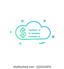 cloud dollar money icon vector design