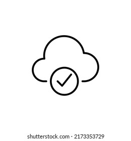 cloud done editable stroke icon, Smart stroke icon