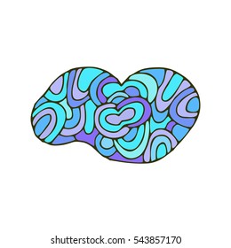 Cloud doodle isolated. Ethnic Hand drawing eddy
