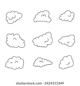 Cloud doodle line vector illustration