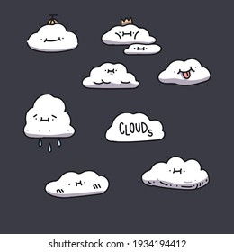 Cloud-Doodle-Stil. Wolkenhandzieher  