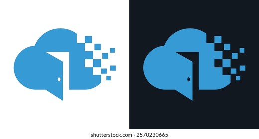 cloud door icon logo creative abstract vector