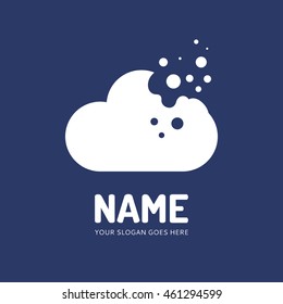 Cloud and dots. Logo design. Vector concept icon.