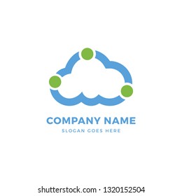 Cloud dots vector logo design template. abstract logotype concept element sign shape.