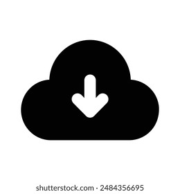 Nube con flecha hacia abajo, ícono de Descarga de nube
