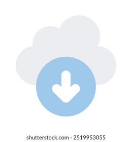 Nube con la flecha abajo, icono de la Descarga de la nube