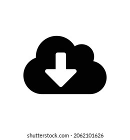 cloud download alt Icon. Flat style design isolated on white background. Vector illustration