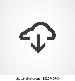Cloud with Download Arrow, arrow icon. Vector illustration