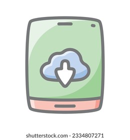 Cloud Download Awesome Lineal Icon