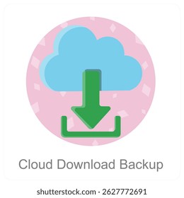 Concepto de icono de copia de seguridad de Descarga en la nube