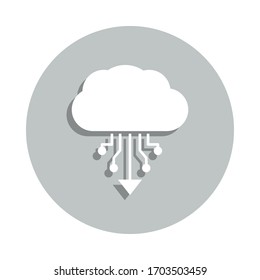 Cloud, Download-Button-Symbol. Einfache Bildyph, flache Vektorillustration von Netzwerk-Symbolen für i und ux, Website oder mobile Applikationen