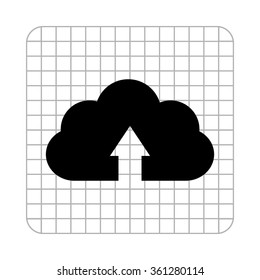 cloud download  - black vector icon