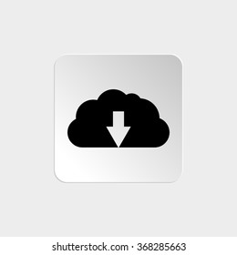 cloud download  - black vector icon