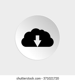 cloud download  - black vector icon