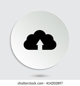 cloud download - black vector icon  with shadow