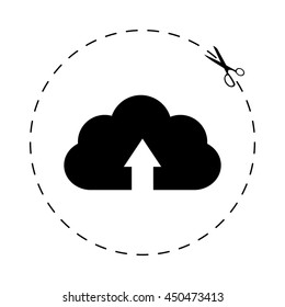 cloud download   black vector icon