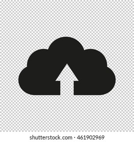 cloud download  - black vector icon