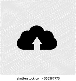 cloud download  - black vector icon