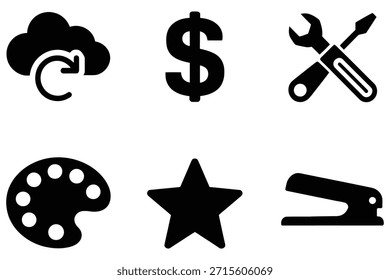 Cloud Descarga dólar signo herramientas paleta estrella grapadora