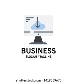 Cloud, Download, Driver, Install, Installation Business Logo Template. Flat Color