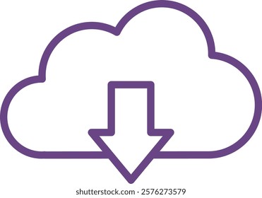 Cloud Download Element For Design Graphic