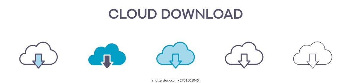 Cloud-Download-Element für Design-Grafik - Multi-Styles