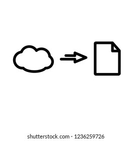 cloud download file document icon