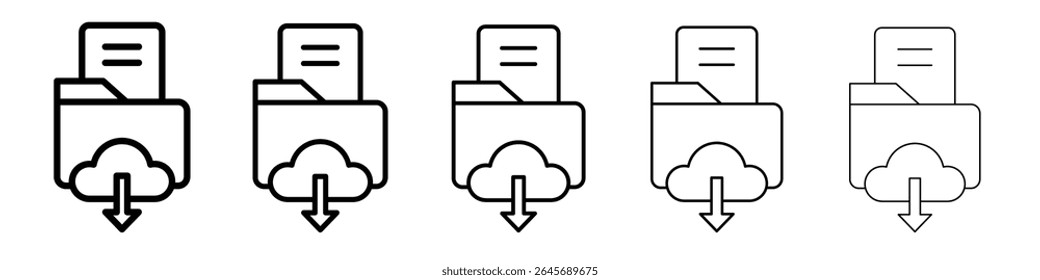 Ícone de arquivo de download na nuvem ilustração simples logotipo art