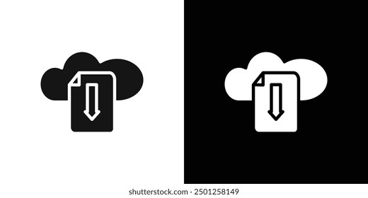 Icono de archivo de Descarga de nube Marca de símbolo en estilo relleno