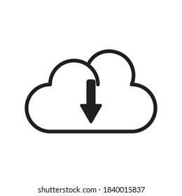 Cloud Download File Storage Icon Vector Illustration Design