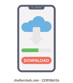 Cloud download flat icon 