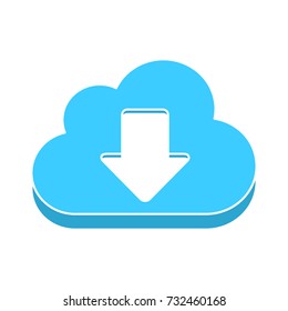 Cloud Download Flat Icon