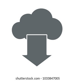 Cloud download flat icon sign logo. Vector illustration