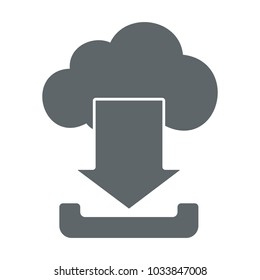 Cloud download flat icon sign logo. Vector illustration