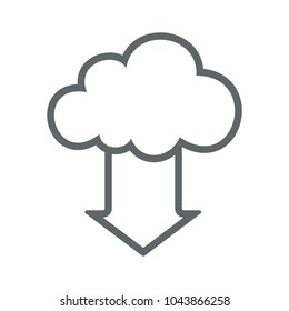 Cloud download flat icon sign logo. Vector illustration