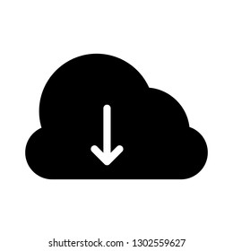 cloud download glyph icon