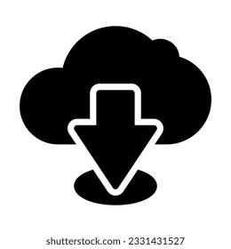 cloud download glyph icon. Perfect for Graphic Design, Mobile, UI, and Web Masterpieces