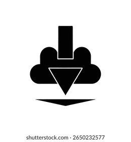 Ícone de seta para baixo do Cloud Vetor Illustration