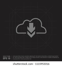 Cloud Download Icon - Black Creative Background - Free vector icon