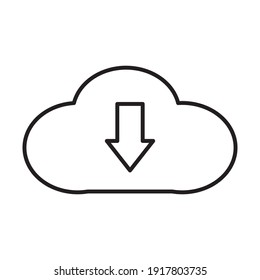 icono de descarga en la nube. Concepto de comunicación informática comercial
