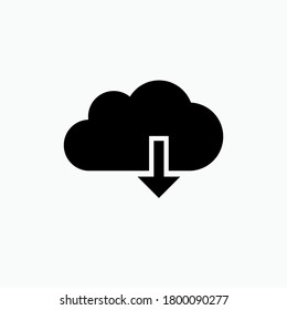 Cloud Download Icon. Computing Symbol - Vector.