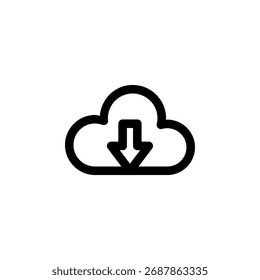 Cloud-Download-Symbol für Datenspeicherung und Dateizugriff