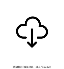 Cloud Download Icon for Data Storage and File Access