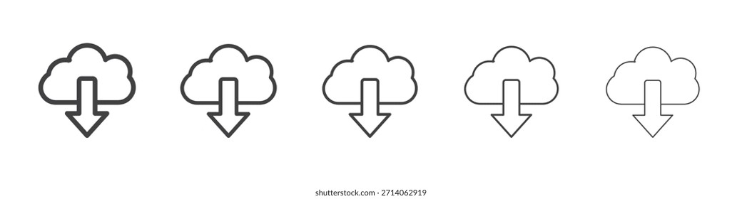 Diseño de íconos de Descarga en la nube, logotipo, App, interfaz de usuario. Ilustración vectorial, EPS